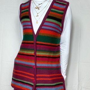 Vintage NYC  colorful striped Sweater vest